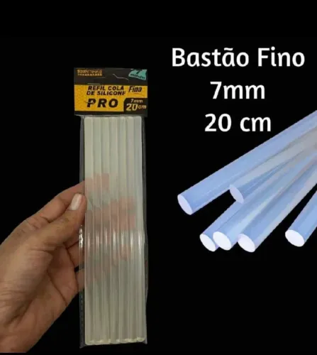Kit de 7 Bastão de Cola Quente Cola de Silicone Translúcida 20 cm 7 mm