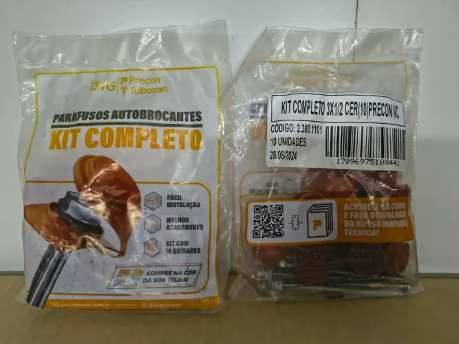Kit de parafusos de telha De PVC Precon completo 3x1/2 cer(10) Precon Vc