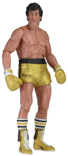 Original! Neca Rocky 3 III Calção Dourado Gold 40th Anniversary Lacrado Figura de Ação