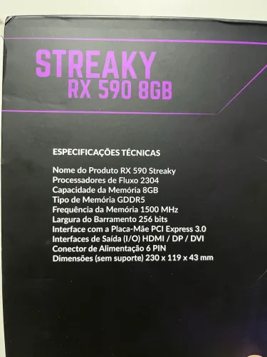 Rx 590 Streaky Garantia com 6 meses