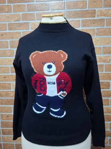BLUSA PRETA URSINHO MODAL TEDY
