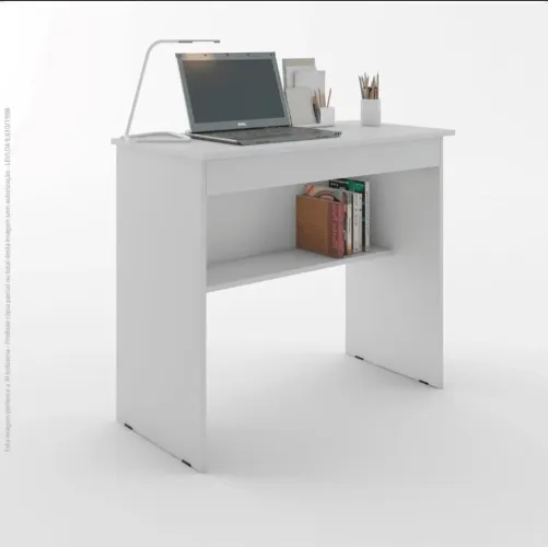 Escrivaninha branca semi nova - com gaveta e prateleira (ótimo estado)