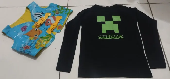 Camisa proteção UV50 e bóia colete