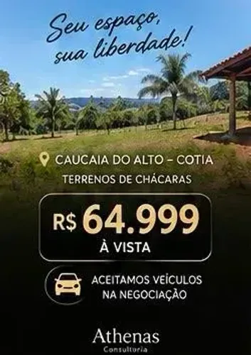TERRENOS EM CAUCAIA DO ALTO 500M² RESIDENCIAL FECHADO PARA CHÁCARAS