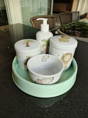 Kit Higiene Bebe Porcelana Safari