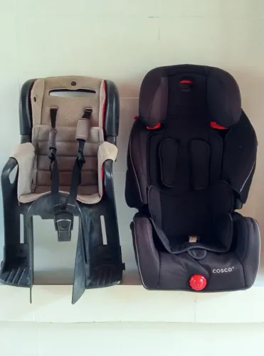 Cadeirinhas de bebê - automotiva e de bike. 