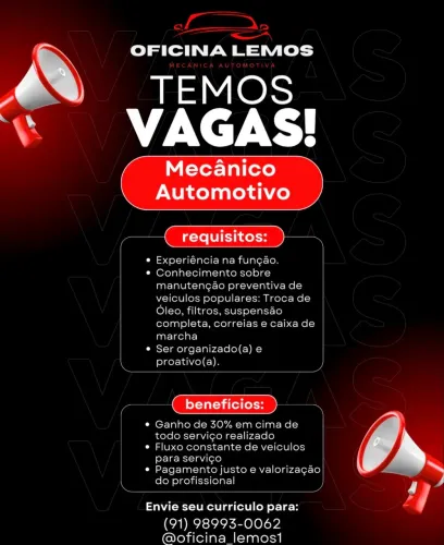 Vaga para mecânico automotivo