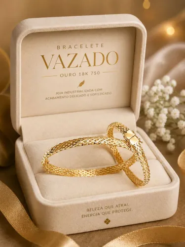 Bracelete Vazado em Ouro 18K 750