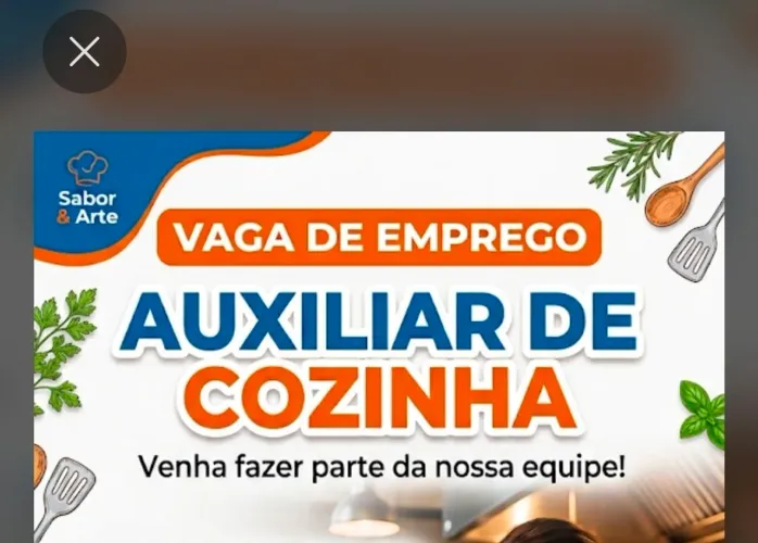 Vaga auxiliar de cozinha - noite