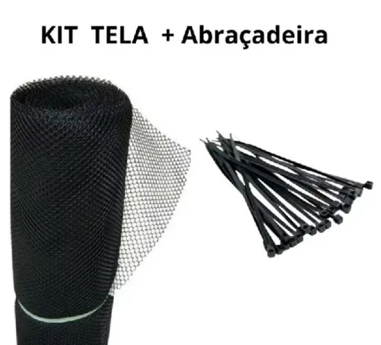 Tela de Proteção PVC + 50 Lacre Preto