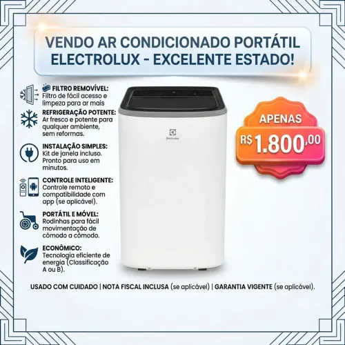 Ar Condicionado Portátil Eletrolux 12000btus com Wifi