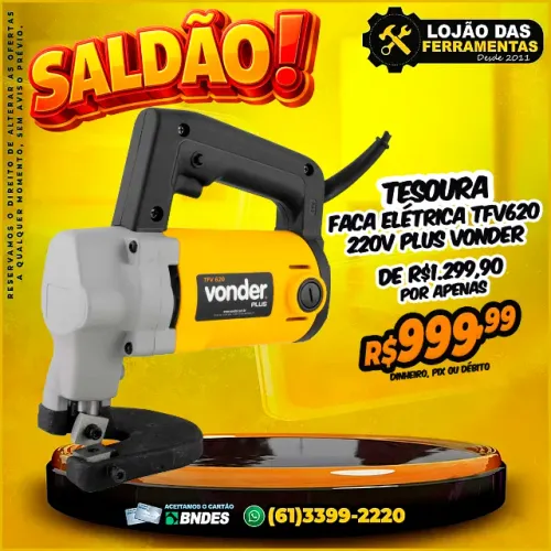 Tesoura Faca Elétrica TFV620 220v Plus Vonder