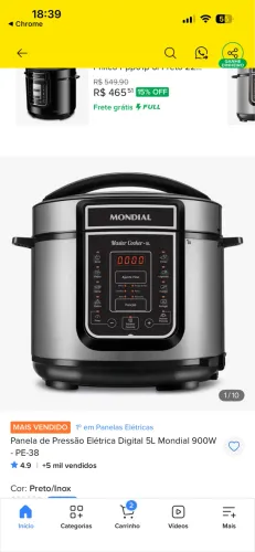 Panela de pressão elétrica