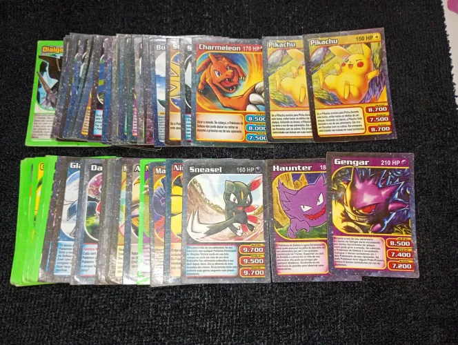 Lote com 62 mini cards pokémon Platinum de banca 1999/2004
