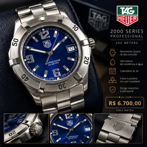 TAG Heuer 2000 Professional Azul - Swiss Made - R$ 6.700