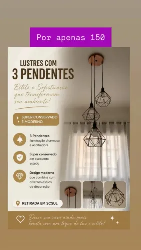 Lustre com três pendentes 