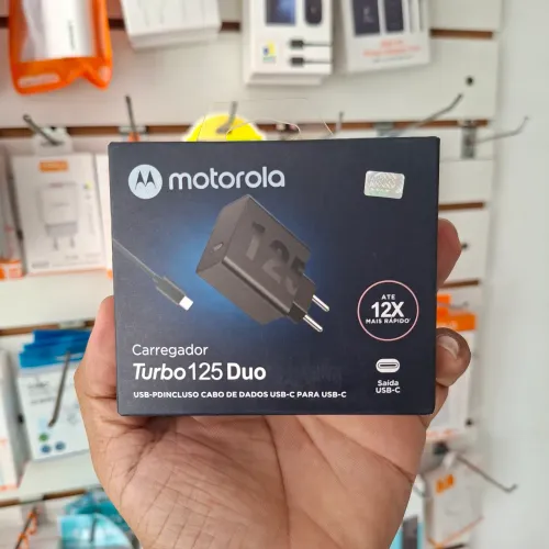 Carregador Motorola 125w duo tipo C - entrega em slz e região