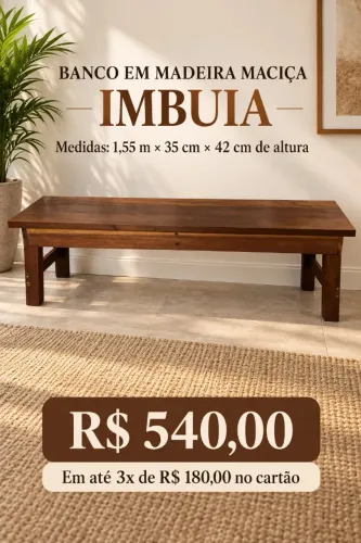 BANCO EM IMBUIA MACIÇA - 1,55 M