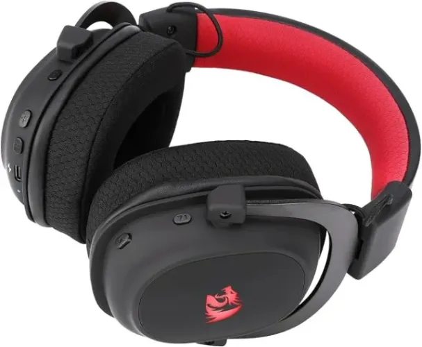 Fones de ouvido para jogos sem fio Redragon H510-PRO H510-PRO pretos com luz LED