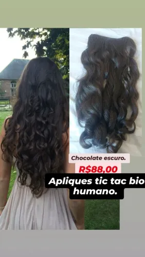 Apliques tic tac bio humano, chocolate escuro. 