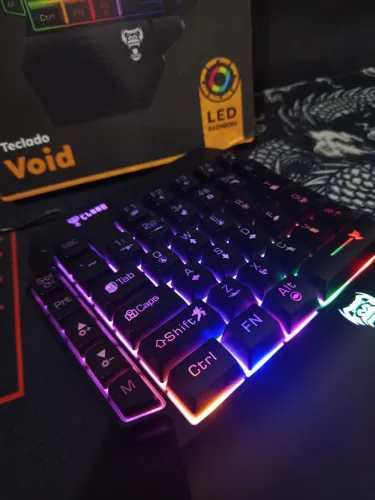Teclado Uma mão Gamer com Fio CLANM Void Uma Mão 35% Preto LED Anti-Ghosting
