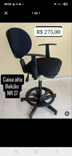 Cadeira caixa alta balcão 