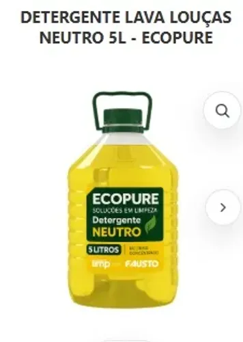 DETERGENTE LAVA LOUÇAS NEUTRO 5L - ECOPURE