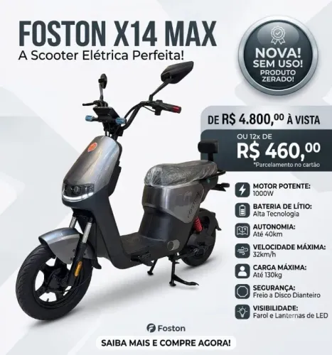 Scooter "Moto" Elétrica - Foston x14 Max 0km