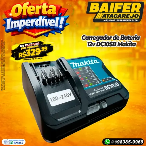 Carregador de Bateria 12v DC10SB Makita