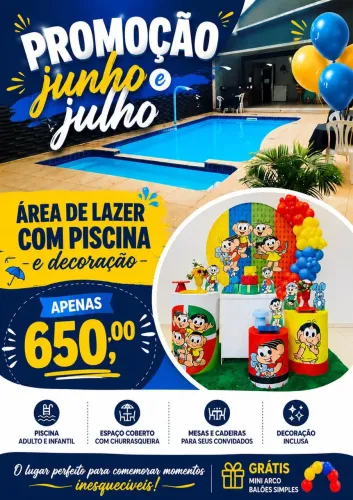 ESPAÇO COM PISCINA PARA ALUGAR 