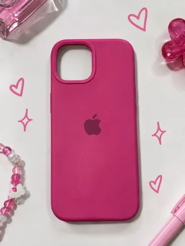 capa para iphone 13 14 15 silicone rosa