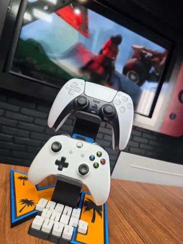 Suporte Premium para 2 Controles Gamer - Impressão 3D | PS5, Xbox e Switch
