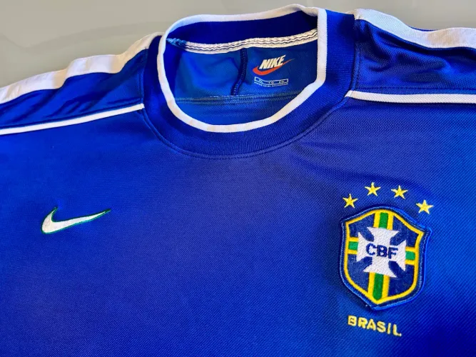 camisa seleção brasileira nike 1998 azul