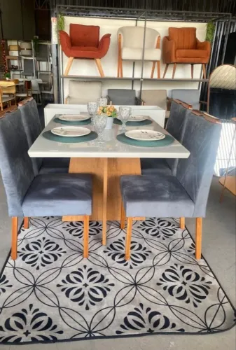 Mesa Alice 120x90 C/4 Cadeiras Olga - FAZEMOS ENTREGA