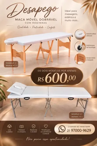 Maca para estética, massagem etc, conjunto por apenas $600