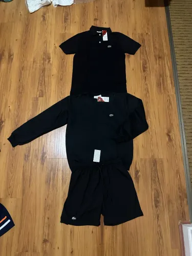 CONJUNTO LACOSTE ALL BLACK