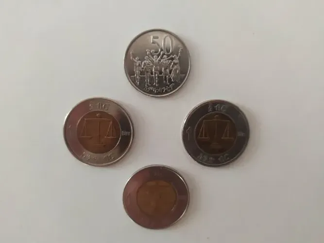 Etiópia Lote 4 Moedas Santeem Santim
