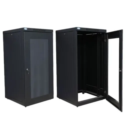 Rack de piso padrão 19 polegadas 16 U com acessórios.