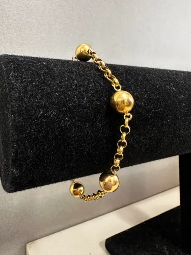 Pulseira Bolinha Feminina de ouro 3.96g 18k procedência garantia eterna