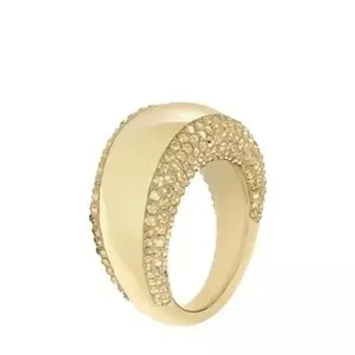 Anel swarovski pebble dourado aro 52