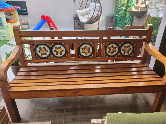 Banco de madeira de demolição 3 lugares