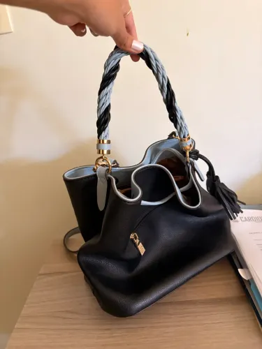 Bolsa chenson saco preta e azul