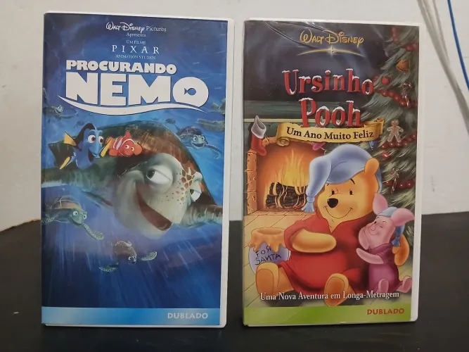 Lote de VHS Originais Walt Disney Procurando Nemo e Ursinho Pooh