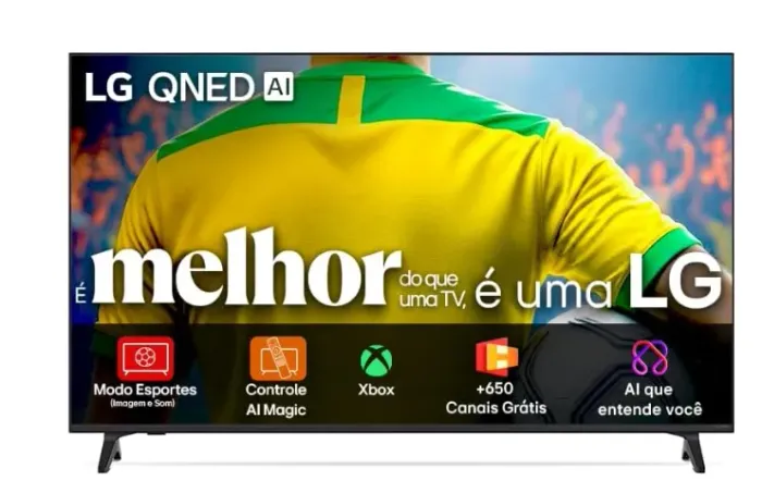 Smart TV 4K 75" LG QNED73 Portal de Games Processador AI ?7 Ger8 4K Super Upscaling Google