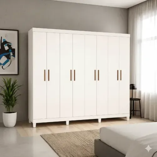 Guarda roupa casal jessica com 8 portas