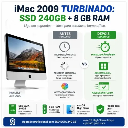 ? iMac 21.5" (Late 2009) - COM UPGRADE DE SSD (Muito Mais Rápido!)