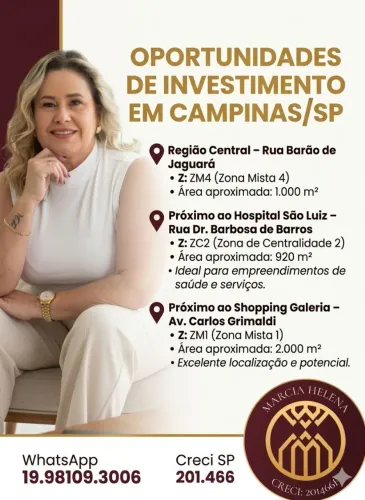 Áreas Comerciais a venda em Campinas São Paulo região estratégia