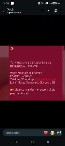 Presica de um ajudante de pedreiro