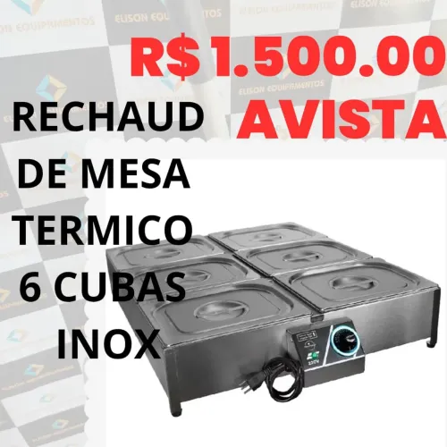 Réchaud de mesa térmico 6 cubas 