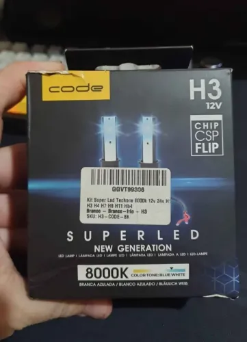 Lâmpada Super Led H3 Code 8000k